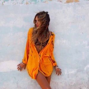 Rat and Boa Tie Dyed Button Down